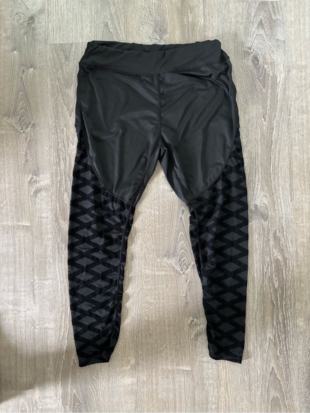 SHEIN Black Girls' Active Leggings with Geometric Panels